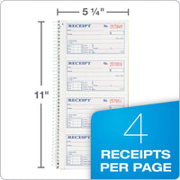 Adams Money and Rent Receipt Book, 2-Part Carbonless, 5-1/4