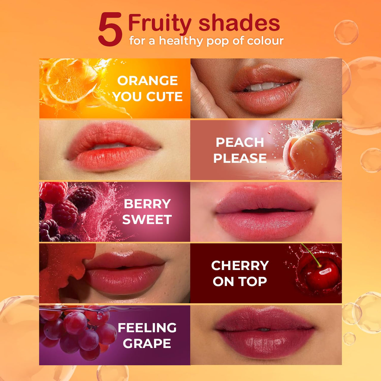 Just Herbs Water Baby Smudge & Transfer Proof | 12hrs Stay | Richly Pigmented Infused with Aloe Vera Multipurpose Water Tint for Lips, Cheeks and Eyelids for Women 6.5ml (Feeling Grape)