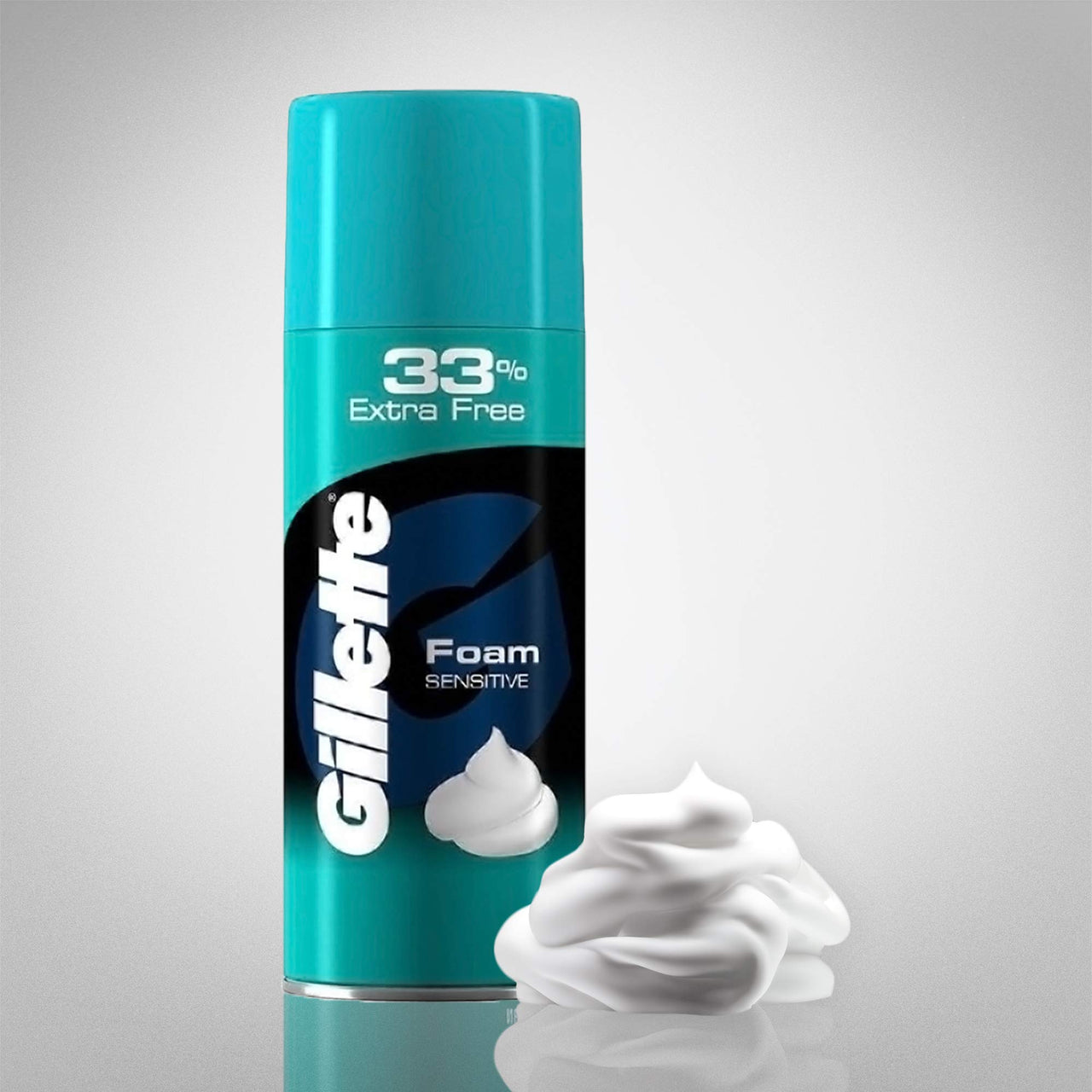 Gillette Classic Sensitive Shave Foam For Men - 418 G (33% Extra) & Fusion Manual Razor, 1 Pc, 2 Count