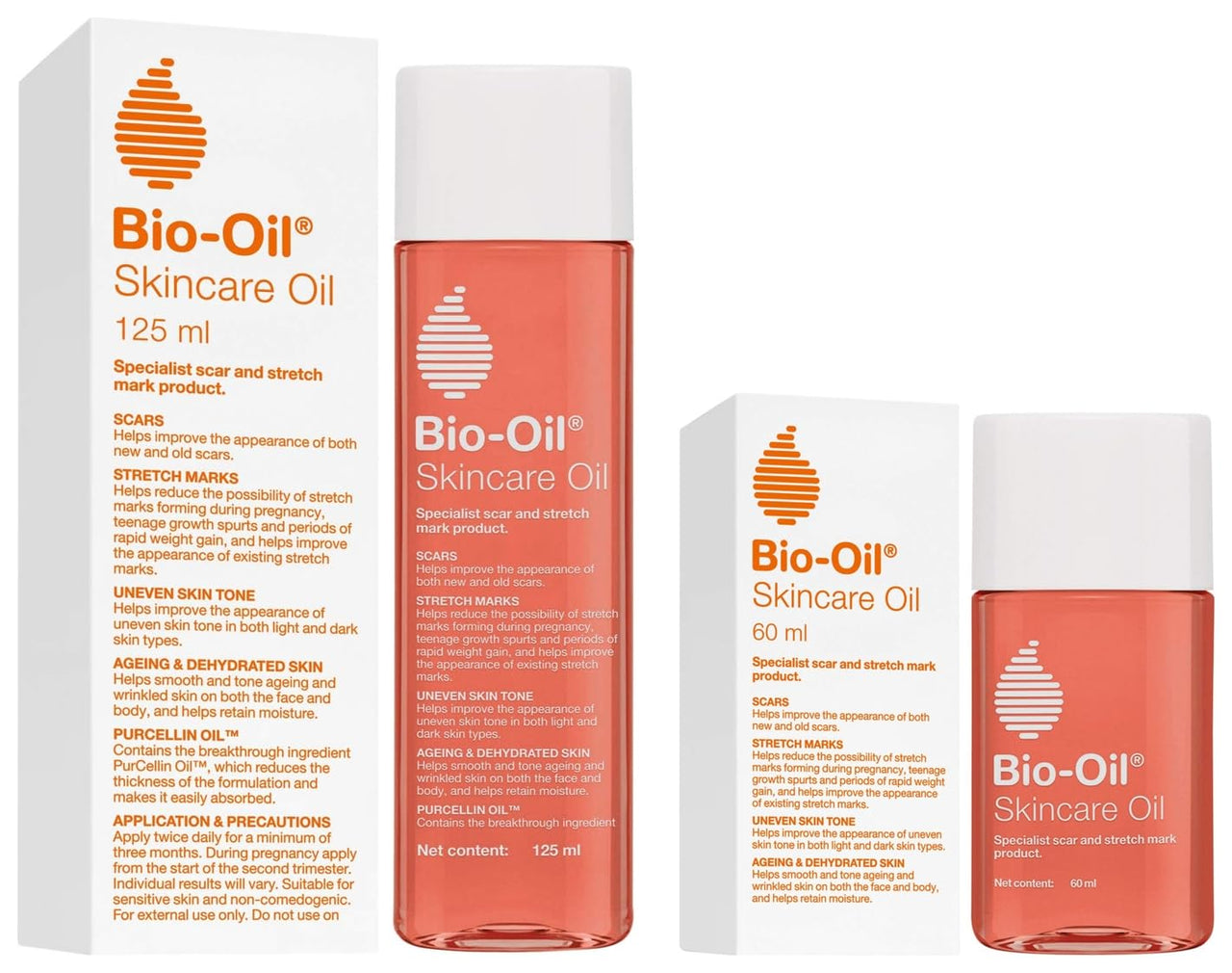 Bio-Oil Specialist Skin Care Oil - Scars, Stretch Mark, Ageing, Uneven Skin Tone, 60 ml and 125 ml