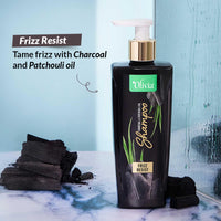 Olivia Frizz Resist Charcoal Shampoo for Oily Scalp with Patchouli Oil | Keratin-Enriched Shampoo for Frizzy & Dry Hair | | Deep Cleansing Formula for Women & Men | Paraben-Free, Gentle Care | 200ml