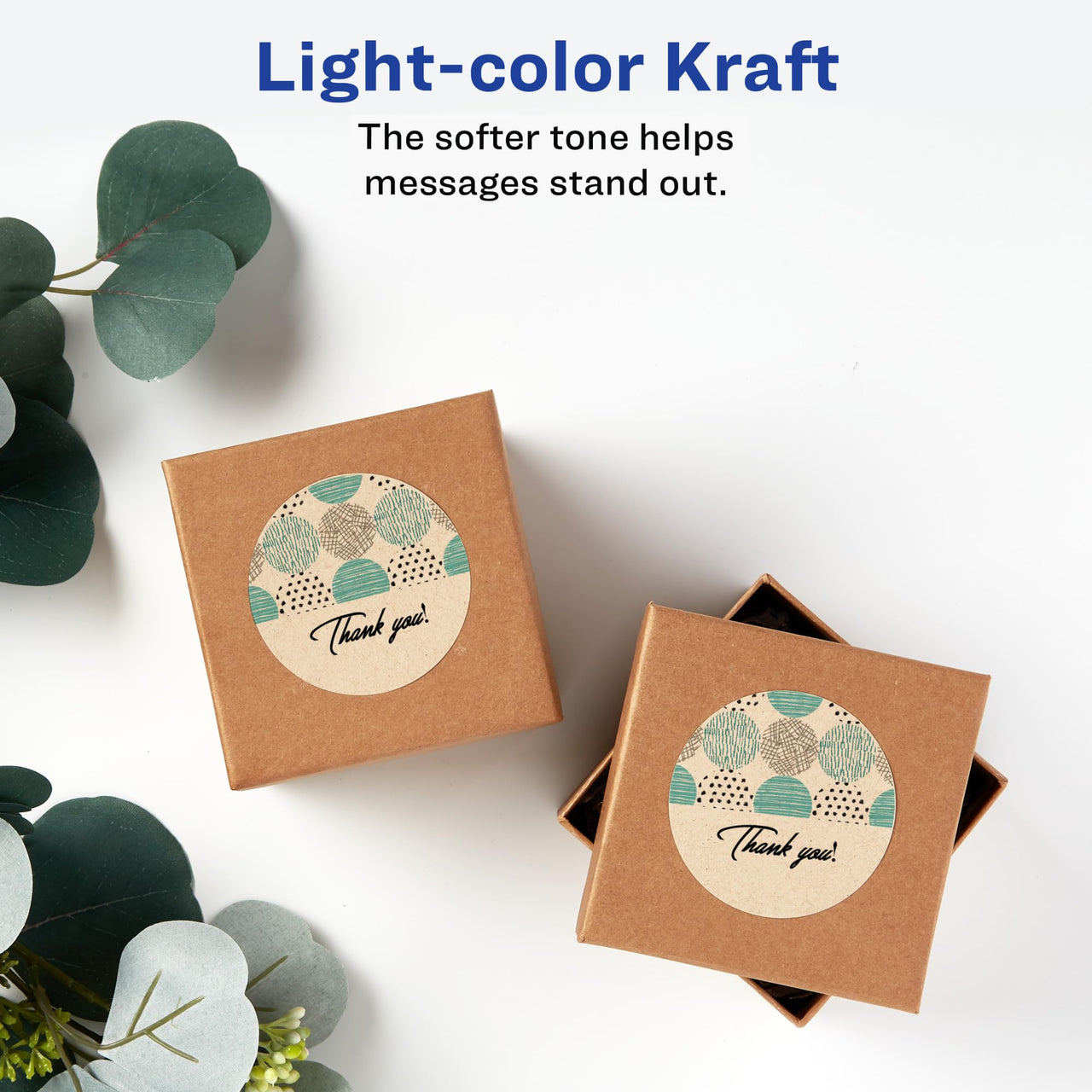 Avery Kraft Brown Round Labels with Sure Feed Technology, 2.5" Diameter, Print to The Edge, Laser/Inkjet Printable Labels, 2 Packs of 22808, 450 Total (5639) 450 labels