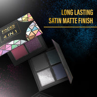FACESCANADA 4 In 1 Quad Eyeshadow Palette - Smokey Game 07, 4.8G | Shimmer & Matte Shades | Satin Matte Finish Eye Shadow Quartet | Intense Pigment | Long Lasting | Vitamin E Enriched | Vegan