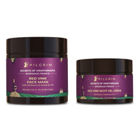 Pilgrim Lift & Firm Night Combo with Mulberry & Aloe | Red Vine Extracts Face Mask 100g, Retinol Night Gel Creme 50g | Anti-ageing | For Natural Glow & Refining Pores | For Men & Women