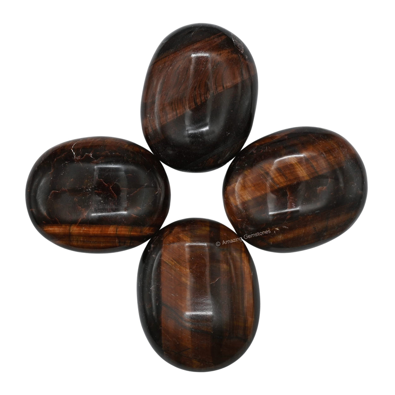 Red Tiger Eye Palm Stone - Pocket Massage Worry Stone for Natural Body Chakra Balancing, Reiki Healing and Crystal Grid… Red Tiger Eye