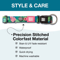 Max & Molly Soft Padded Neoprene Dog Collar w/Smart ID Gotcha! QR Pet Safety Tag, Durable, Waterproof, Anti-Stink, Machine Washable Collar for Dogs, Tropical Pattern, L