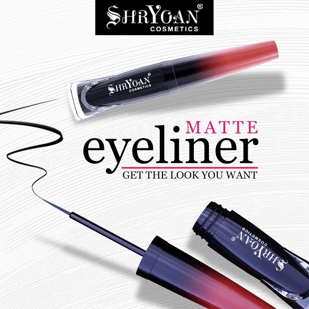 Shryoan Matte Eyeliner| Non-Fading & Long Wear With Waterproof Liner And Non-Smudging With Matte Finish Liner (6ml) (Black)