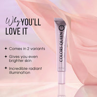 Colors Queen Base Illuminator Highlighter - Silver Pink, 30g | Long Lasting Lightweight Highlighter with Luminous Finish | Liquid Highlighter for Face Makeup Infused with Shea Butter & Niacinamide