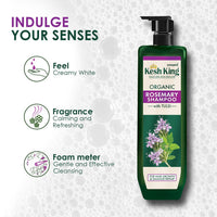 Kesh King Organic Rosemary Shampoo with Tulsi, anti hairfall shampoo for stronger hair growth and damage repair, sulphate free & ayurvedic, 300ml