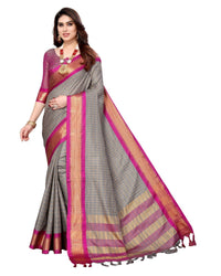 Tarshika Women's  Cotton Silk Handloom Weaving Silk Saree With Rich Contrast Pallu(COTTON SILK SAREE_04)