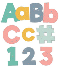 Carson Dellosa We Belong 219-Piece 4-Inch Speckled Bulletin Board Letters for Classroom, Alphabet Letters, Numbers, Punctuation & Symbols, Boho Cutout Letters for Bulletin Boards