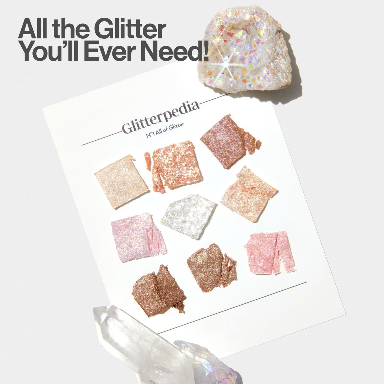 GlitterGlitterpedia Eye Shadow Palette | Matte, Glitter, Shimmer & Pearl Shades for Eye Makeup | Vegan, Korean Cosmetics | Perfect for Daily & Party Looks | Sparkling Eye Shadow N°1 All of Glitter