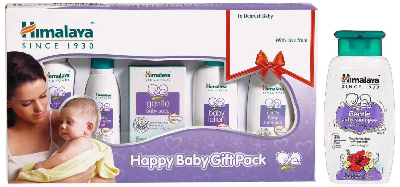 Himalaya Baby Gift Pack Series,Pack of 1 Set,White & Himalaya Gentle Baby Shampoo (200ml)