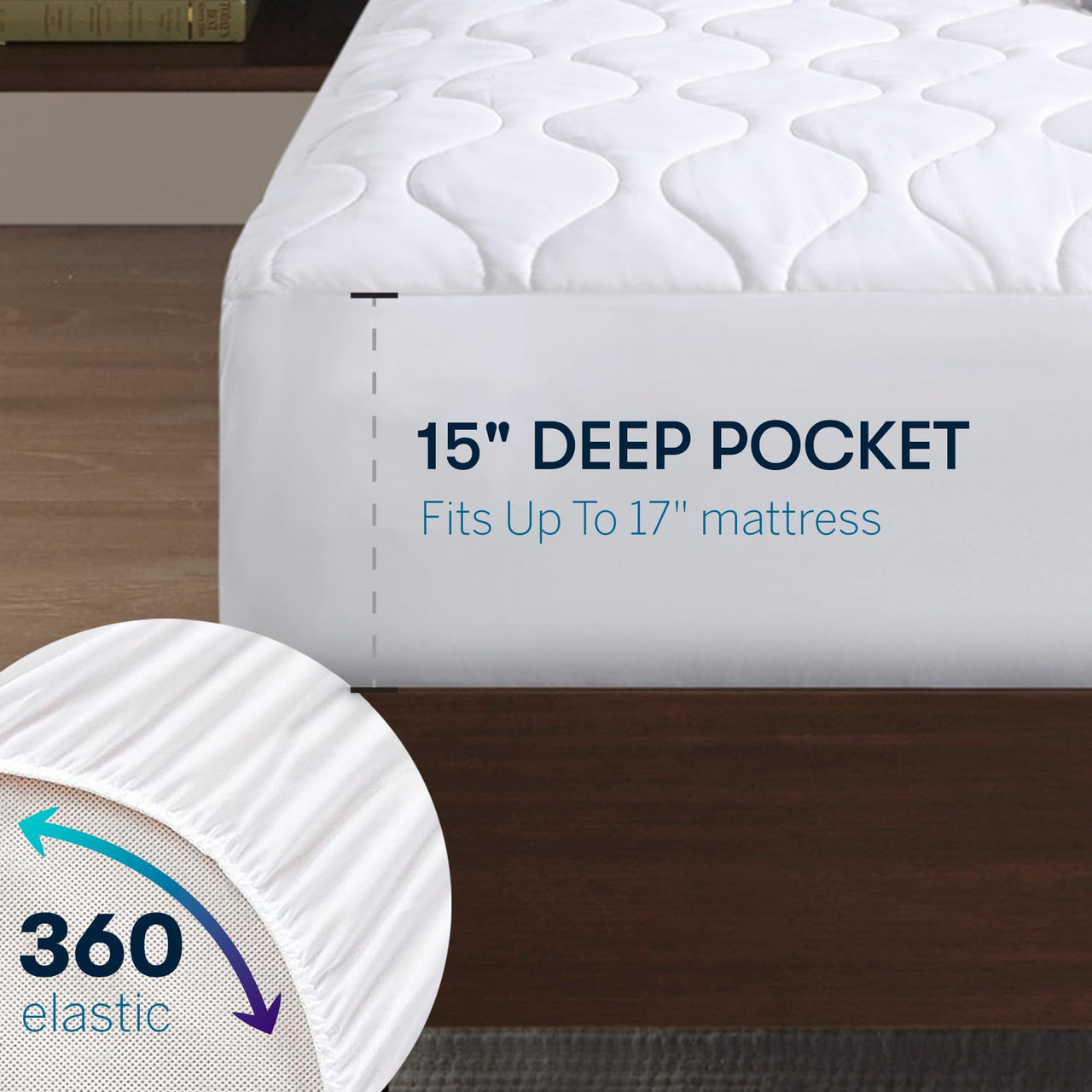 Serta Heated Mattress Pad Twin Size - Electric Mattress Pad, 10 Heat Setting Controller, Auto Shut Off Timer, Deep Elastic Pocket, Up to 17" Mattress, ETL Certified, Machine Wash, Twin, White