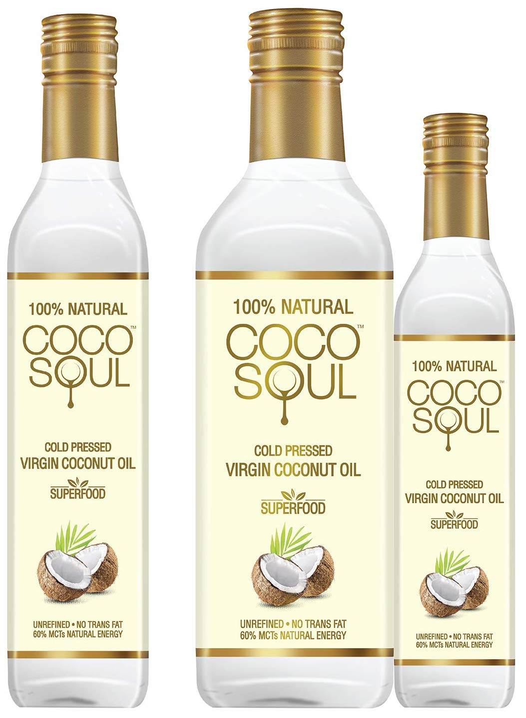 Coco Soul Cold Pressed Natural Virgin Coconut Oil, 500 ml + Coco Soul Cold Pressed Natural Virgin Coconut Oil, 1 L with Free 250 ml Pack