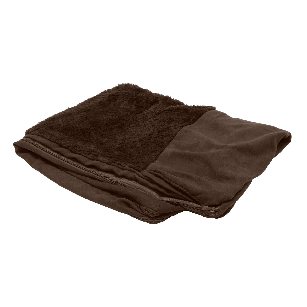 Furhaven Replacement Dog Bed Cover Plush & Suede Sofa-Style, Machine Washable - Espresso, Jumbo Plus (XX-Large) Cover Only 53.0"L x 40.0"W x 0.3"Th (Plush & Suede) Espresso