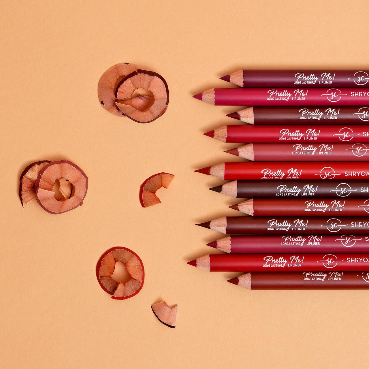 Shryoan Matt Lip Liner | Set of 12 | Long-lasting |Matte Finish | Non-drying, 19.2gm