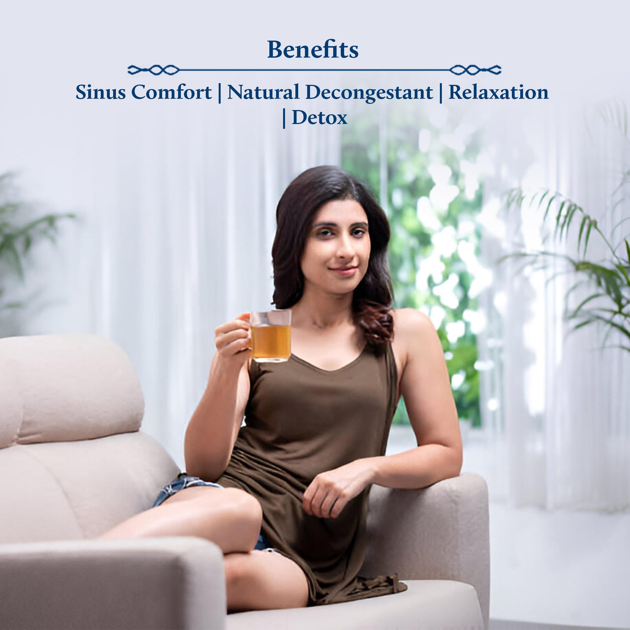 Blue Nectar Green Tea Leaves with Decongestant Lemongrass | Loose Green Leaves Sourced from Assam | Reusable Glass Jar (50 gm + 15 gm Free)