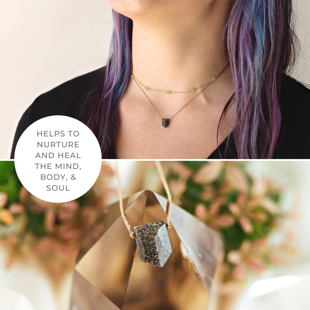 SoulKu Empowering Necklace, Empowering Jewelry With Healing Crystal, Inspirational Necklace For Strong Women, Mom & Sister, 16" Cord with 2" Sterling Silver Extender (Black Sunstone) Black Sunstone