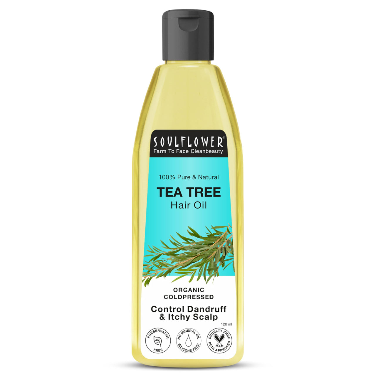 Soulflower Tea Tree Scalp and Anti Dandruff Hair Oil, 120ml
