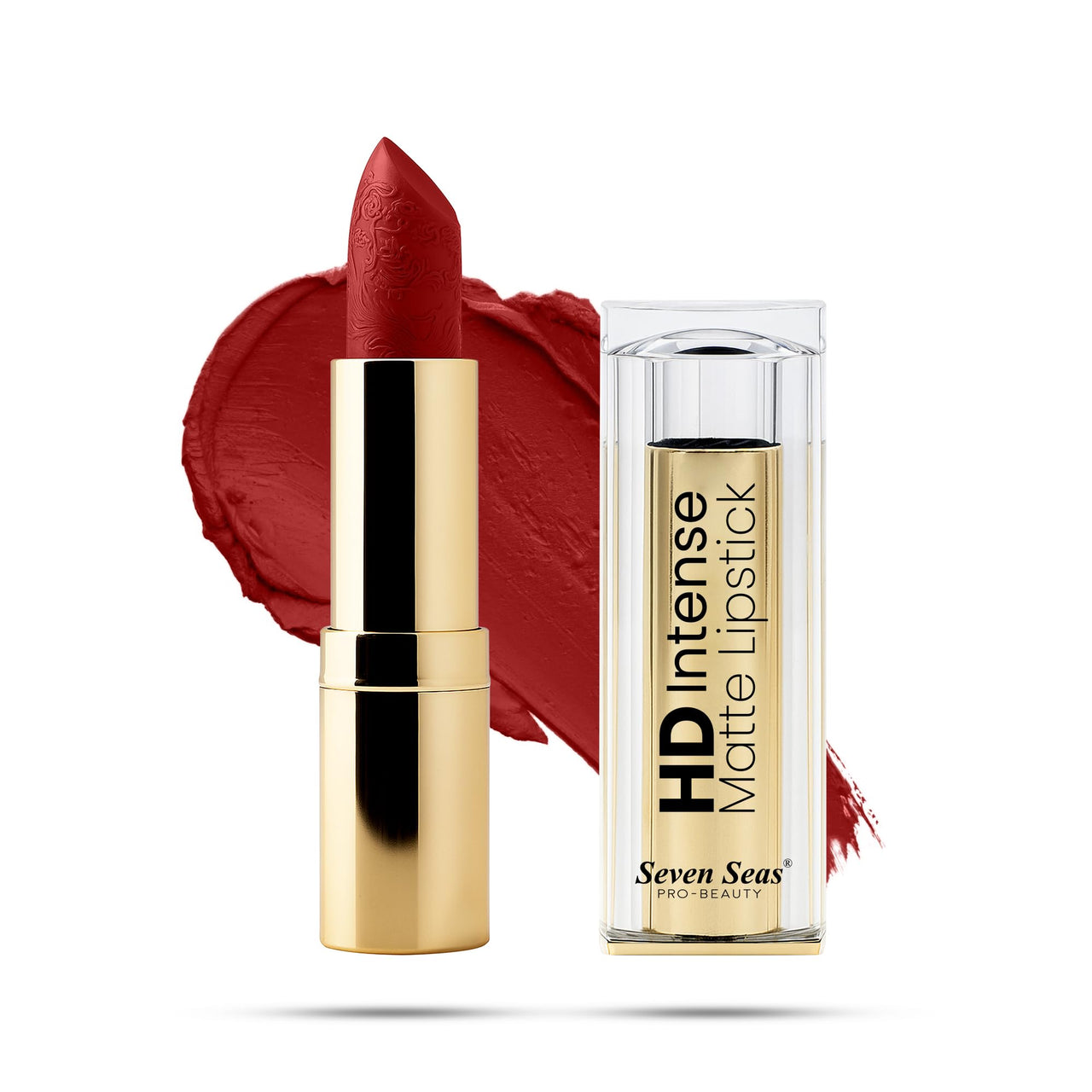 Seven Seas HD Intense Matte Lipstick | Non-Transfer | Lipstick For Women (614-Guardsman Red, 3.5G)