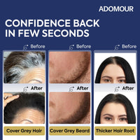 Adomour Mud Hairline Shadow Powder for Men and Women| Root touch up Powder| Sweat Resistant and Stain Proof 48 hour formula | Instantly Conceals Hair Loss, Bald Patch and Grey Hair 6g (Black)