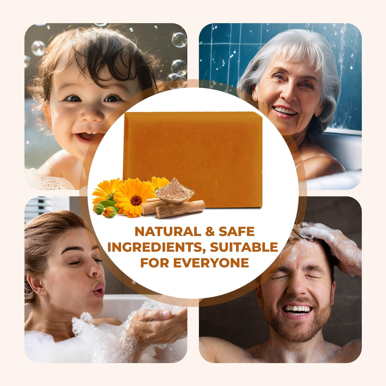 Passion Indulge Sandalwood Handmade Bath Soap PACK OF 3 (Each 100 gm)