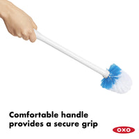 OXO Good Grips Compact Toilet Brush & Canister, White, 6
