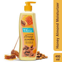 Olivia Honey Almond Body Lotion for Deep Hydration | Non-Sticky Moisturiser with Vitamin E | Repairs Skin, Reduces Wrinkles & Fine Lines, Improves Elasticity | For Rough, Acne-Prone Skin | 400ml