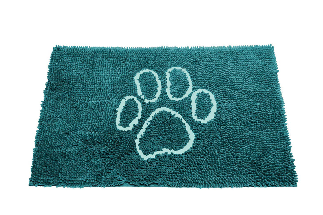 Dog Gone Smart Dirty Dog Microfiber Paw Doormat - Muddy Mats For Dogs - Super Absorbent Dog Mat Keeps Paws & Floors Clean - Machine Washable Pet Door Rugs with Non-Slip Backing | Small Petrol 23" x 16"