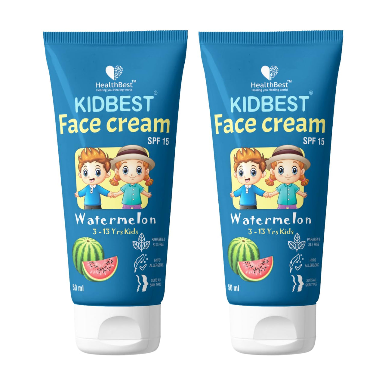 HealthBest Kidbest Face Cream for 3-13 Years Kids | Each 50ml (Pack of 2)