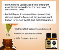 Earth N Pure Sandalwood Essential Oil and Jasmine Essential Oil Pack of 2-15 ml
