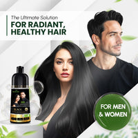 Herbishh Hair Color Shampoo Black | 100% Grey Coverage, Demi-Permanent Hair Color for Men & Women, Long-lasting Color in 5-15 Mins, Ammonia-free, 200 ml
