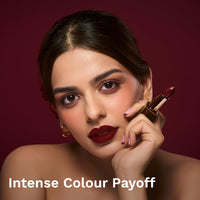 Pilgrim Matte Me Up Bullet Lipstick 4.2g | Creamy, Lightweight, Bold, Non Drying | SPF 30 | Enriched With Hyaluronic Acid & Spanish Squalane | Lipstick for dusky skin tone | Sultry Wine-26