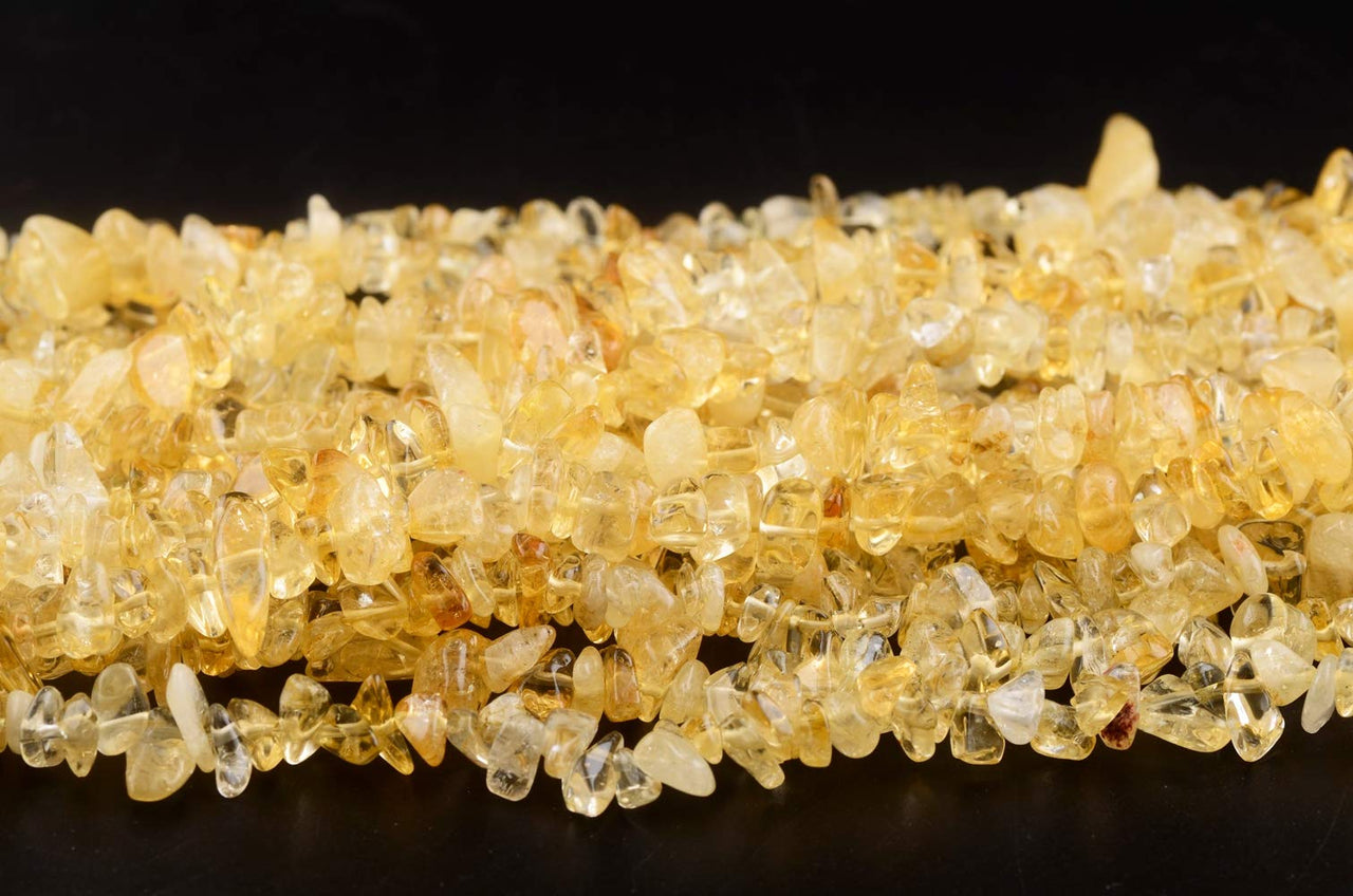 Natural Chip Stone Beads Citrine 5-8mm About 400 Pieces Irregular Gemstones Healing Crystal Loose Rocks Bead Hole Drilled DIY for Bracelet Jewelry Making Crafting (5-8mm, Citrine)