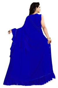 Anjaneya Sarees Women's  Georgette Saree With Blouse Piece