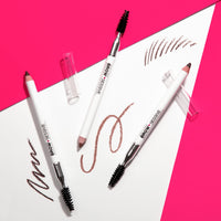 wet n wild Brow-Sessive Brow Pencil 9g- Dark Brown, Dual-Ended Eyebrow Pencil with Spoolie Brush for Thin and Thick Eyebrows, Natural Look Formula, Buildable Color Definition
