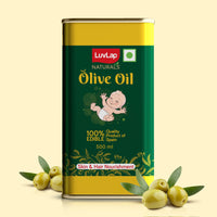 LuvLap Naturals Baby Body Massage Olive Oil, 500 ML, Spanish Premium Olive Oil, Enhances Bone & Muscle Strength