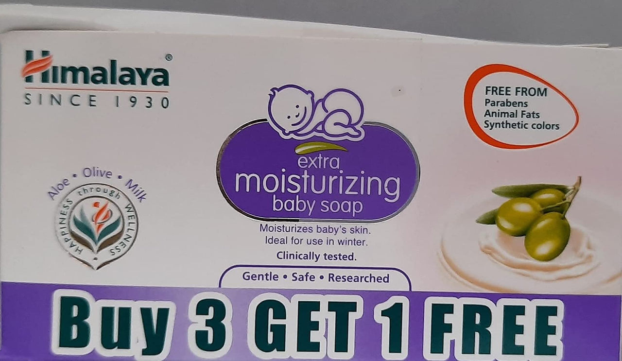 Himalaya Gentle Baby Soap (4N*75g) & Extra Moisturizing Baby Soap (300g),buy 3 get 1 free(4N X 75g)