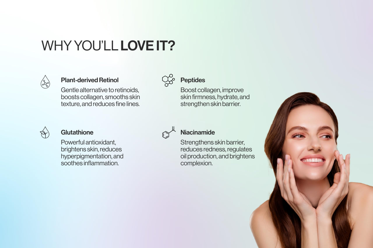 altBeauty Smart Night Get with Retinol, Glutathieone & Peptides for Reducing Wrinkles & Fine Lines | Deep Hydration, Skin Renewals & Brightening | Derma Grade Quality - 30gm