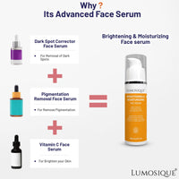 LUMOSIQUE® Brightening And Moisturizing Face Serum for Hydrates, Brightens & Evens tone Skin, Boosts Collagen & Corrects Hyperpigmentation | Oily, Dry, Sensitive & Combination Skin | MEN & WOMEN, 30ml