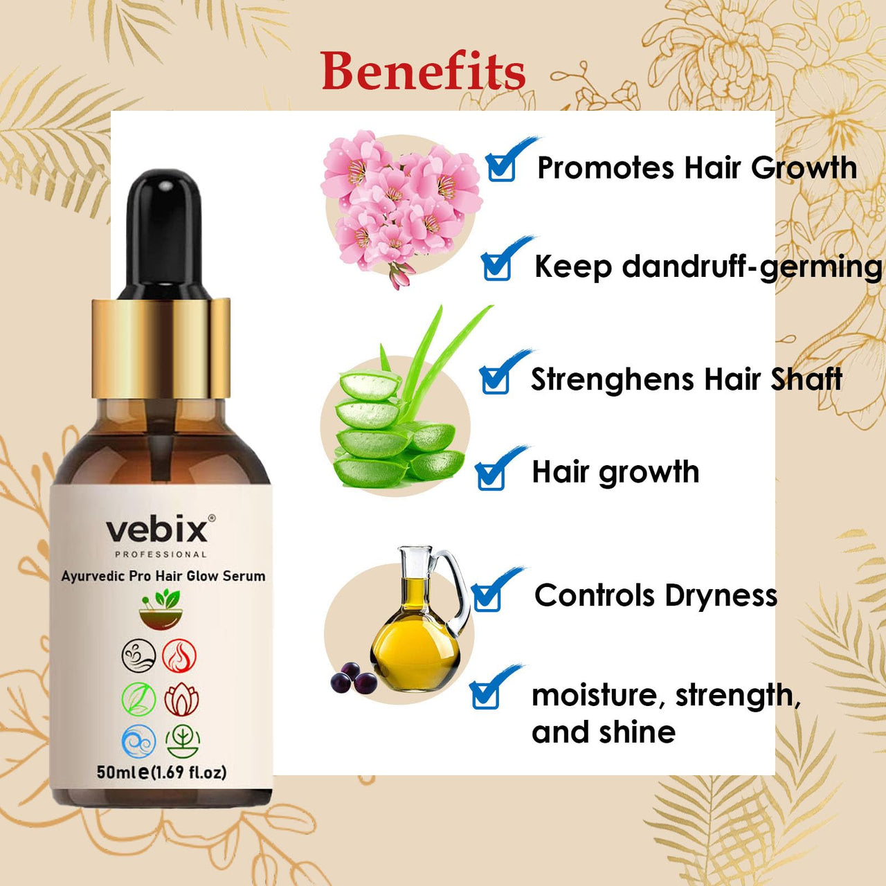 VebixProfessional Customized Regimen -Full Kit -Lotus AntiHairfall Shampoo & Neem Oil + Rose Face Toner + Hair Glow Serum + Hair Booster Serum & Kumkuma Brightening Face Oil -12.51 Fl.oz (Dry Hair)