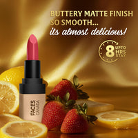 FACES CANADA Comfy Matte Velvet Touch Lipstick - Pink Lemonade 05, 4.2g | Velvety Matte Finish | 8HR Longstay | Intense Colour | Hydrating Lips | Smooth Application