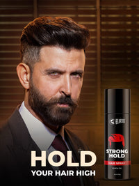 BEARDO Strong Hold Hair Spray, 192 Ml, Hair Spray For Men, Hair Styling, Hair Setting Spray, Hair Fixing Spray, Strong Hold, Natural Shine, Pack of 1