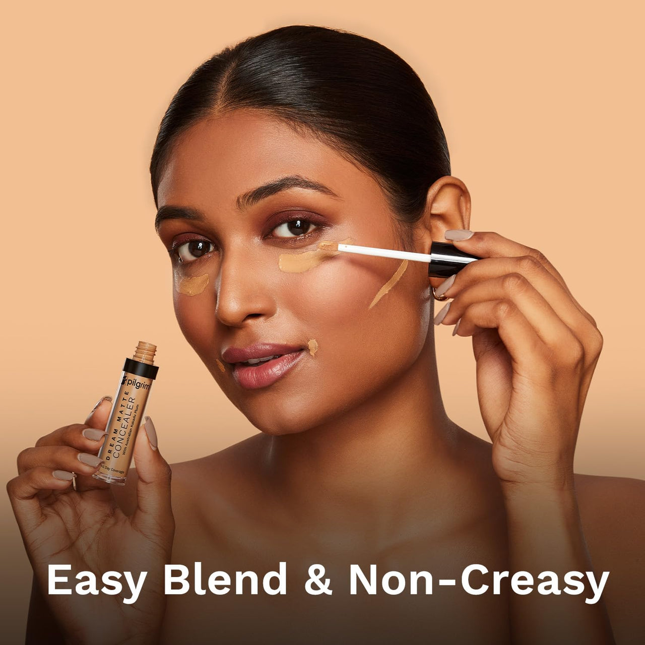 Pilgrim Full Coverage Dream Matte Liquid Concealer 7.3ml | Concealer for Dark Circles with Australian Kakadu Plum & Hyaluronic Acid | Crease resistance & Lightweight | All Day Coverage | Shade Almond