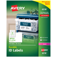 Avery Durable White Cover Up ID Labels for Laser Printers, 2