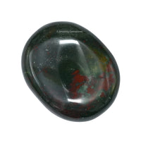 Bloodstone Palm Stone - Massage Worry Stone for Natural Body Chakra Balancing, Reiki Healing and Crystal Grid Bloodstone