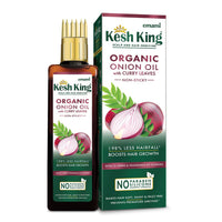 Kesh King Organic Onion Oil with Curry Leaves | Hair Fall Control Oil | Hair Oil for Hair Growth | Hair Oil Applicator for Scalp | Reduces Hair Fall Up to 98% | 200ml