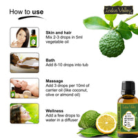 Indus Valley 100% Pure Natural & Organic, Undiluted Bergamot Essential Oil & Glass Dropper for Skin, Hair Care -15ml