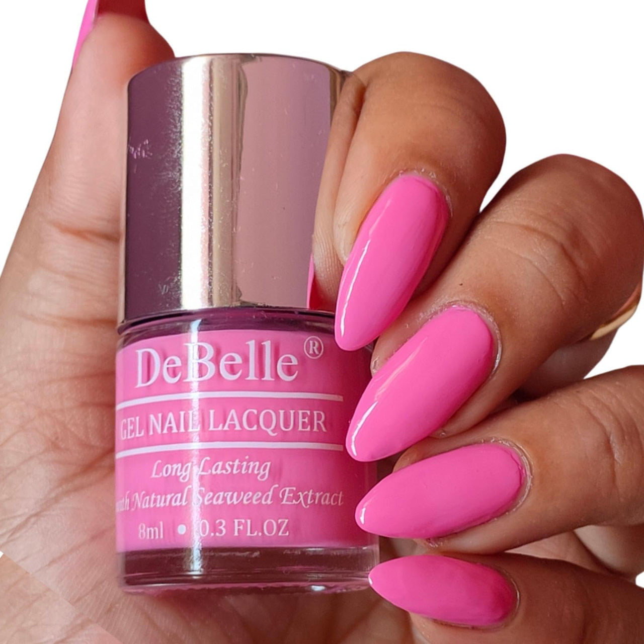 Debelle Gel Nail Polish Strawberry Souffle' (Bubblegum Pink Nail Paint)|Non Uv - Glossy Finish |Chip Resistant | Seaweed Enriched Formula| Long Lasting|Cruelty And Toxic Free| 8Ml
